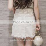 High Quality Denim Mini Short Skirts Women Jeans White Skinny thumbnail-2
