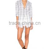 custom women western plaid oversized shirts wholesale OEM service