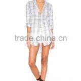 Custom Women Western Plaid Oversized Shirts Wholesale OEM Service thumbnail-1