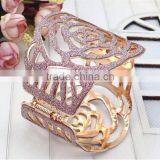 Popular Frosted Rose Bangles for Girls Jewelry,gold Hollow Iron Bangle in Yiwu thumbnail-3