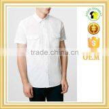 White Double Pocket Poplin Short Sleeve Casual Shirt thumbnail-1