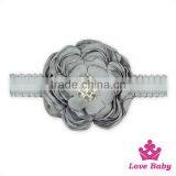 Wholesale Remake Photo Props Fabric Flashing Gray Bulk Flower With Diamond Newborn Baby Girl Elastic Florla Headband Accessories thumbnail-1