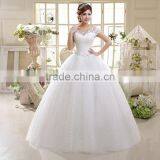 V Neck Cap Sleeve Long Trail Ball Gown 2017 Wedding Dresses thumbnail-3