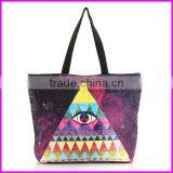 2014 Spain Hot Selling Digital Printed Ladies Fashion Canvas Beach Bags Wholesale