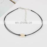 Fashion Chocker Necklaces Black Korea Wax Rope Choker Necklace With Shell thumbnail-2