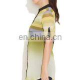Fashion New Women Clothes Tops Loose Perspective Sexy Sheer Chiffon Collar Neck Strip Print Style Shirts For Women thumbnail-2