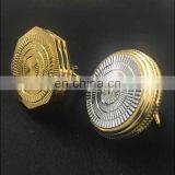 Stock Custom Shape Gold Silver Metal Solid Cufflinks thumbnail-6