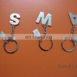 no Minimum Custom Souvenir Metal Alphabet Letter Keychain, Promotion Souvenir Gift Capital Letter Silver Tag Keyring