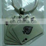 2016 Wholesale and Hot Selling Cheap Fashion Poker Key Chain for Promotion Gift , Silver Poker Keychain