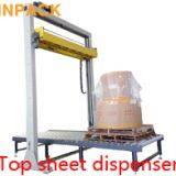 Automatic Pallet Stretch Wrapper With Top Foil Applicator Top Sheet Dispenser For The Top Film Cover thumbnail-4