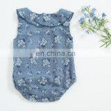 Newborn Kids Falbala Overalls Jumpsuit Summer Clothes Baby Girl Cotton Floral Print Romper Baby Summer Clothes thumbnail-3