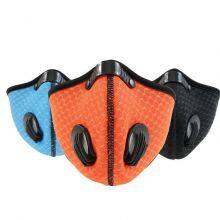 Sports Mask Cycling Design City Activated Carbon Filter Anti Dust Bike Mask Breathable Mesh Bicycle Mask With Double Valve thumbnail-2