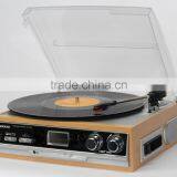 3-Speed Turntable with MP3,Cassette,SD Card,USB player, Digital AM,FM Radio, AUX IN, Line out Alarm CLOCK , Remote