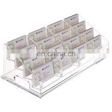 16 Slots Acrylic Business Cards Holder Cards Holder for Desk
