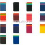 Vertically Genuine Leather Transparent Window Colorful ID Credit Card Holder or Business Name Card Case Pocket Wallet thumbnail-2