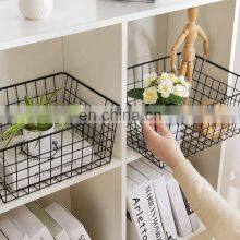 Japanese Iron Tabletop Storage Basket Square Iron Art Storage Basket Tabletop Sundries Book Storage Basket Rack