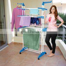 Wing-shaped Shelf Balcony Free Perforation Drying Rack Three-layer Towel Rack Floor-to-ceiling Indoor and Outdoor Clothes Rail thumbnail-5