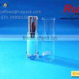 Round Shiny Silver Lipstick Tube With Big Clear Cover, Silver Lip Cream Tube With Large Transparent Cap thumbnail-3