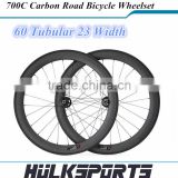 60mm Tubular Road Wheels Carbon Wheelset Full Carbon Bicycle Wheelset 23mm Width of Carbon Bicycle Wheels