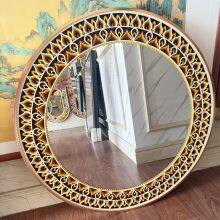 Hualun Guanse China Wholesale Wood Carving Decorative Mirror Luxury Hotel Wall Mirror for Middle East Project OEM Factory thumbnail-4
