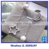 Wholesale S925 Sterling Silver Pave Stone Moon and Star Earrings thumbnail-1