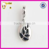 Oval Tag Dangle charm 925 sterling silver Pendant for Bracelet Chain