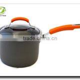 Black Aluminum Non-stick Saucepan Milk Pot Cooking Pot Cookware Glass Lid With S/S Handle thumbnail-1