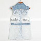 Fashion Jean Lace Sleeveless Shirt, Denim Shirt thumbnail-2