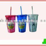 Double Wall Plastic Tumblers With Straws, Acrylic Tumbler thumbnail-1