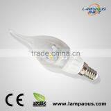 ce Rohs E12 E14 E27 Led Chandelier Candelabra Bulb Candle Lights 85~265V AC Ceramic 3w Led Candle Lamp thumbnail-1