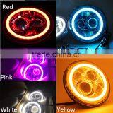 7 Inch Round 12v 24v 40W 3800 Lumens Hi/Lo Beam Cre-e LED Headlights With Halo Ring Angel Eyes DRL For Jee-p Wrangler JK TJ LJ thumbnail-6