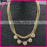 Europe and the three layers of the chain Flowers alloy necklace