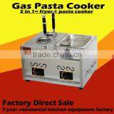 Table Top Stainless Steel Gas Pasta Cooker With One Tank Fryer LPG NG Fast Boiler