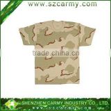 35% cotton 65%Army Tri-Color Desert Camouflage military T shirts, army T-shirt