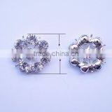 (M0370) 24mm Diameter Metal Rhinestone Embellishment ,flat Back,sillver Plating thumbnail-1