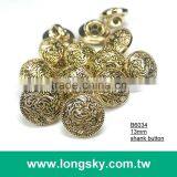 (#B6034/13mm) Round Shape Metallic Plating Effects Shank Button With Totem thumbnail-2