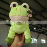 30cm Promotional Customzied Stuffed Plush Frog Animal Shape Handbag Toy With Handgrip thumbnail-1