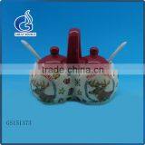 European Ceramic Double Storage Canisters Sets With Lids