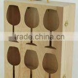 Unfinished Pine Wood Gift Boxes for Wine and Cups