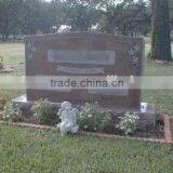 Good Quality Cheap Traditional Upright Serp Top Red Granite Headstone thumbnail-1