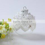 2015 China Hand Made Wholesale Christmas Tree White Lace Edge Balls ,christmas Ball Decoration/ornament With Aluminium Cap thumbnail-4