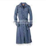 2015 Bohemian Blue Buttons Long Sleeve Waistband Women Long Dress Jeans New Fashion Ladies Dress JXQ868 Quality Choice thumbnail-3