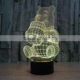 3D Optical Night Light Lovely Bear 7 RGB Light Colors 10 LEDs AA Battery or DC 5V Mixed Lot thumbnail-5