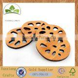 Lotus Root Shaped Wood Wooden Tea Coaster thumbnail-2