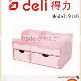 Deli Korean Wooden Pen Case DIY Storage Box Wood Model 9116 thumbnail-4