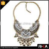 Boho Style Tibet Silver Feather Shape Alloy Necklace,Turkish Indian Alloy Necklace Statement Necklace thumbnail-6