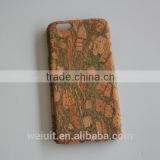 Wholesale price printing PC+cork wood case, phone accessory for iphone 6
