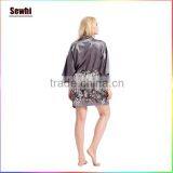 Comfortable Satin Printed Bathrobe/pajamas for Women thumbnail-3