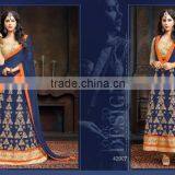 Indian Designer Fully Embroidered Bridal Anarkali Salwar Kameez With Banaras Border For Womens thumbnail-4