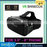 VR Shinecon Virtual Reality 3D Glasses Headset Oculus Rift Head Mount 3D Movies Games Apps 2016 Google Cardboard 2.0